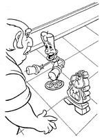 coloriage le papa de belle avec le chandelier